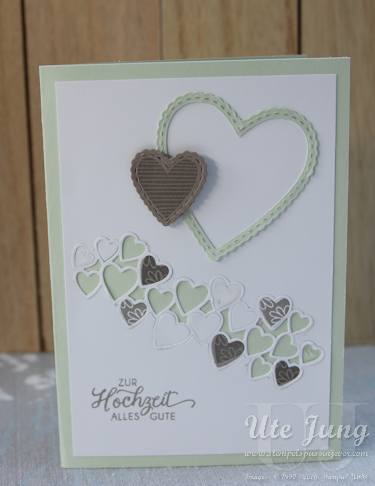 Hochzeitskarte mit dem Stempelset "Herzenssache"